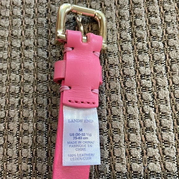 Lands’ End pink leather belt (sz m) - Picture 2 of 8